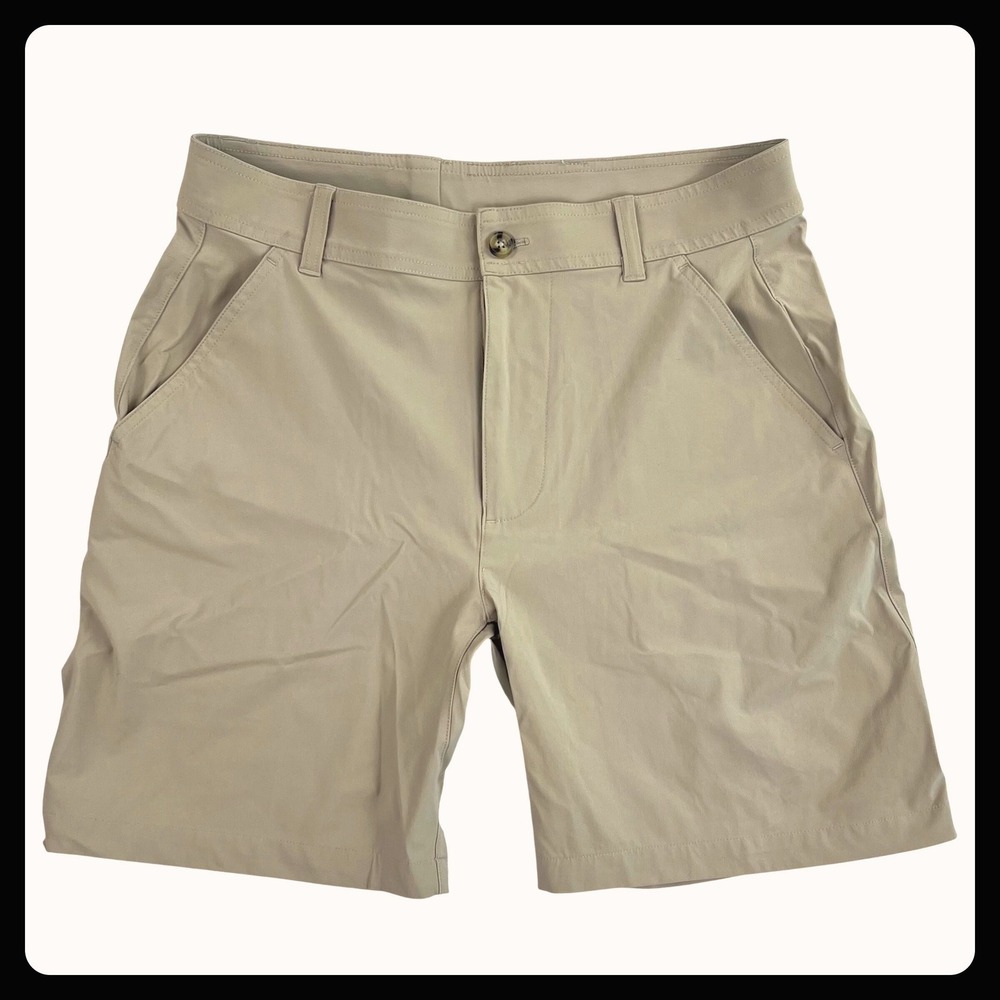 GenTeal Shorts Men 32 Khaki Tan Brrr Nylon Performance Stretch Golf Cooling